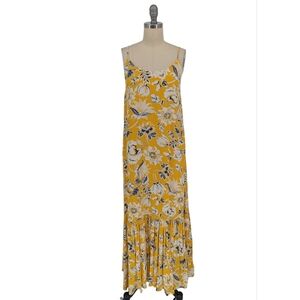 01247 NEW a Loves a Floral Maxi Dress Yellow size XSmall coastal bohemian summer